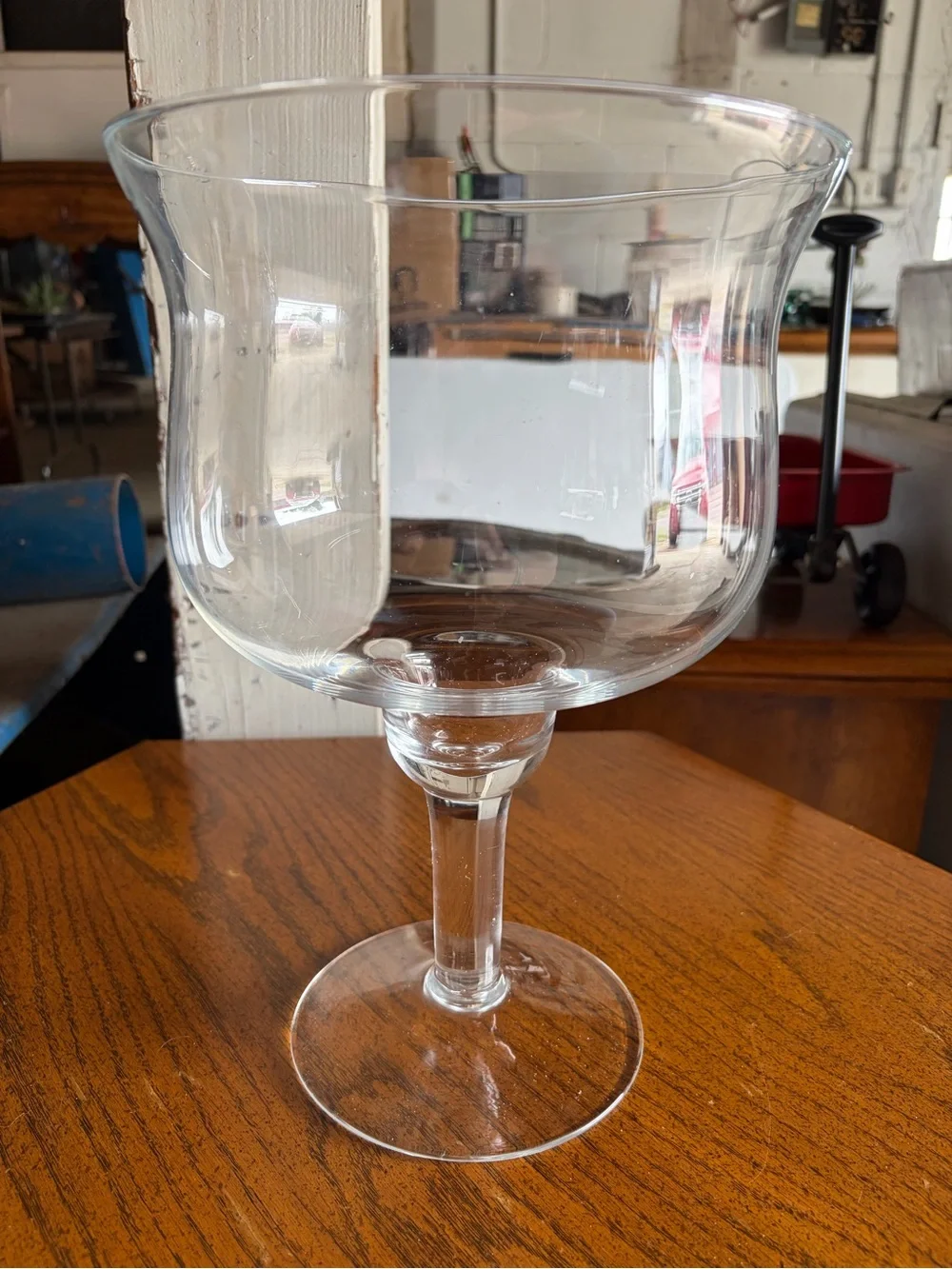 Clear Glass Pedestal Bowl - Decorative Dining Centerpiece